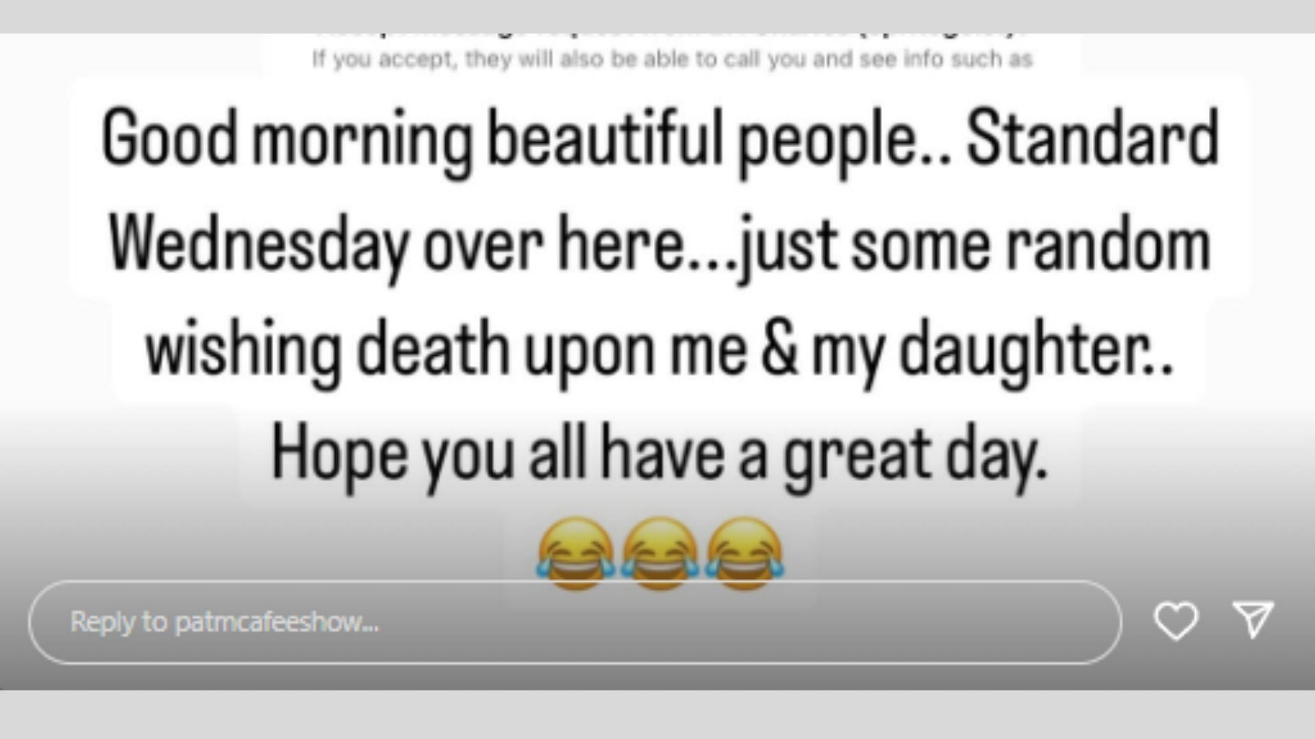 The commentator shared it (Credit: Pat McAfee's Instagram)